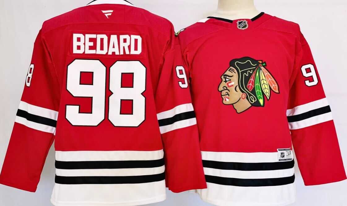 Youth Chicago Blackhawks #98 Connor Bedard Red Stitched Hockey Jersey->atlanta braves->MLB Jersey